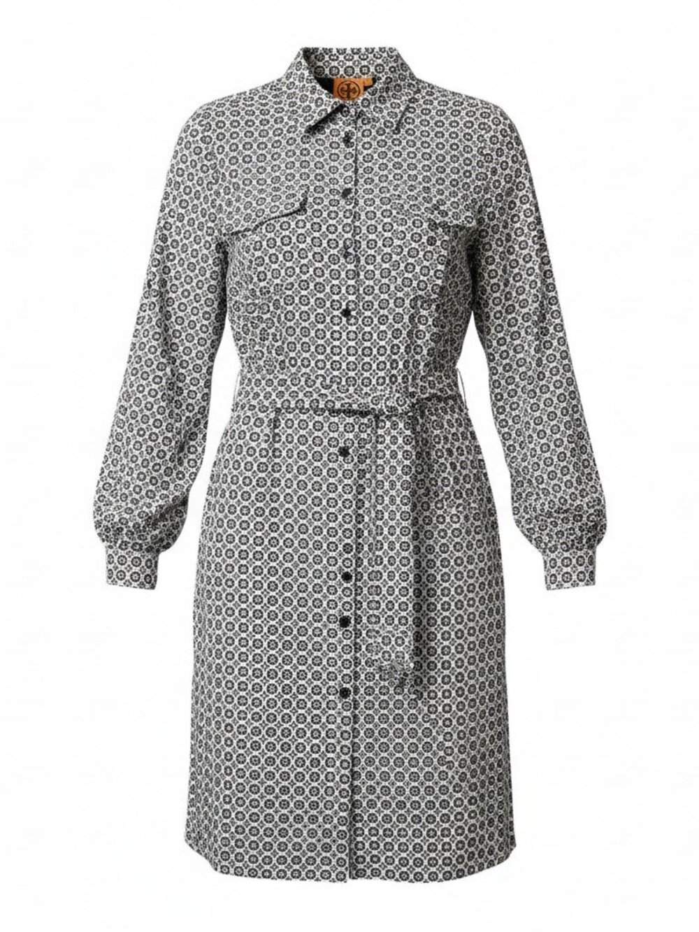Tory Burch Admiral Blue Halland Brigitte Geometric Print Shirt Dress – Size 6